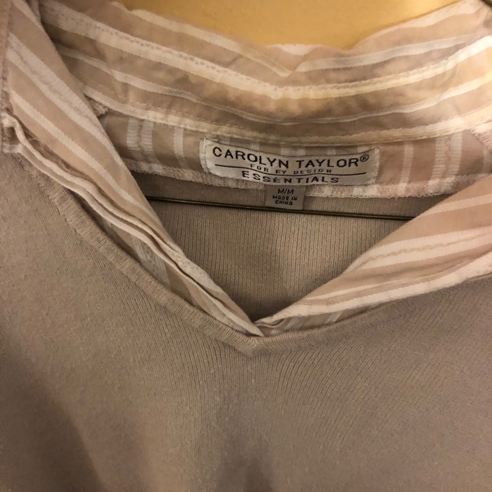 Carolyn Taylor Medium beige collar shirt women